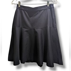 MaxMara Studio Black Knee Length Cotton Silk High Waist Full Skirt- 8(US)